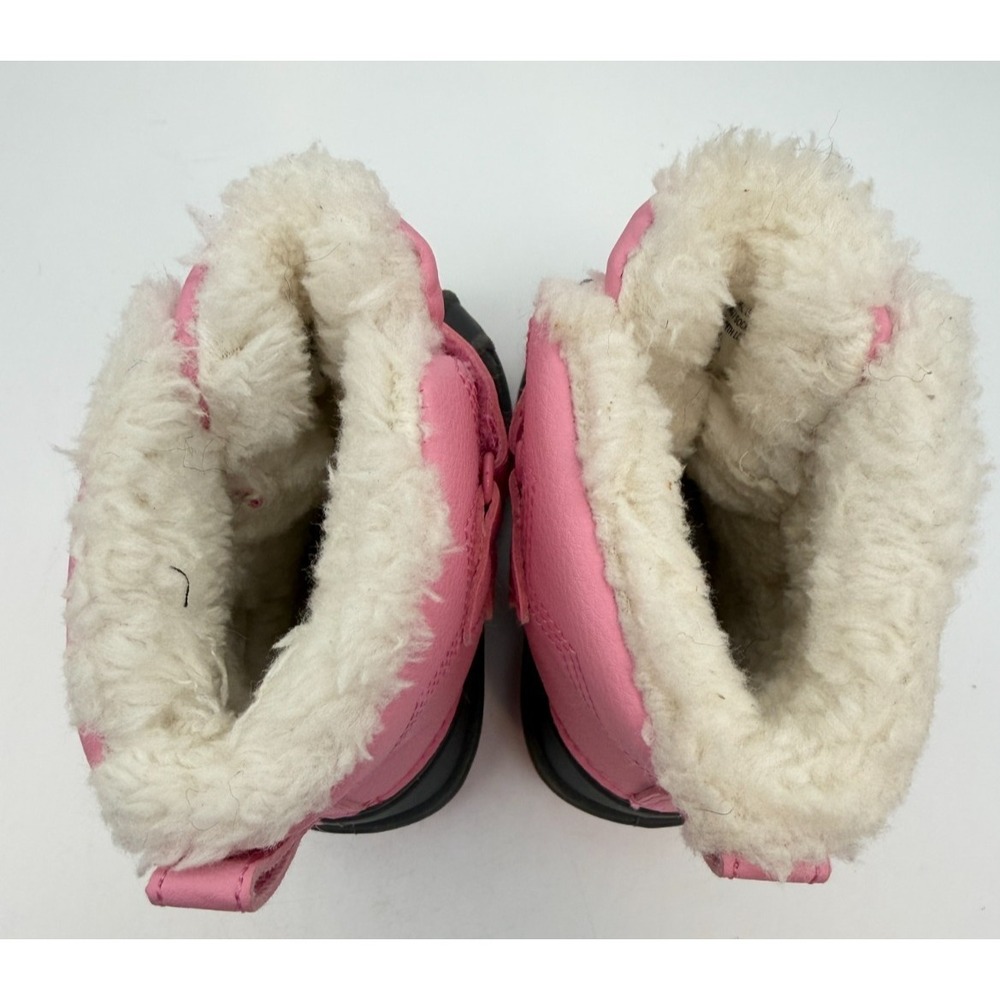 Cat & Jack Pink Grey Faux Fur Trim Winter Cute Snow Boots Toddler Girl's Size 5 - Picture 7 of 13